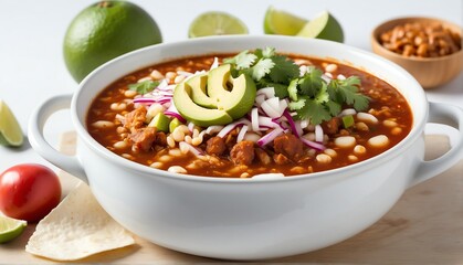 pozole on plain white background from Generative AI