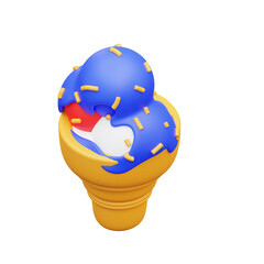 3d illustration ice cream cone