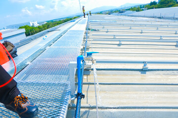 Contact solar cells on the roof