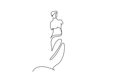 woman roman greek statue one line art design vector