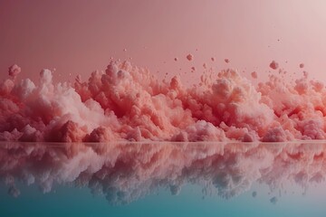 Pink smoke under water 