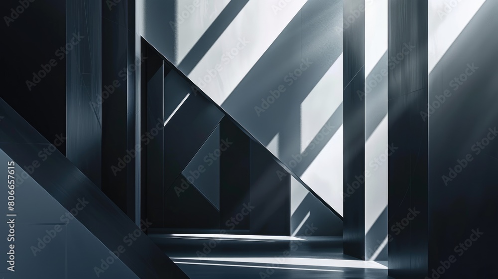 Aufkleber a black and white abstract geometric background with various triangle shapes in different sizes arra