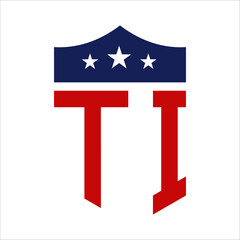 Patriotic TI Logo Design. Letter TI Patriotic American Logo Design for Political Campaign and any USA Event.