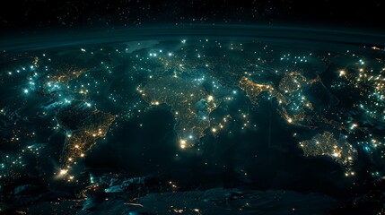 Detailed 5g global density map in serene blue tone for telecommunications network analysis