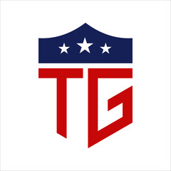 Patriotic TG Logo Design. Letter TG Patriotic American Logo Design for Political Campaign and any USA Event.