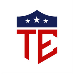 Patriotic TE Logo Design. Letter TE Patriotic American Logo Design for Political Campaign and any USA Event.
