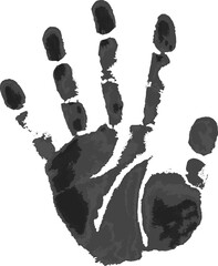 Realistic human palm print