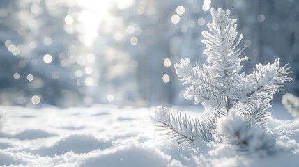snow covered pine tree.
