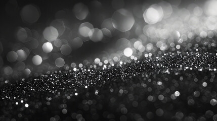 Smoky grey glitter defocused twinkly lights, resembling a quiet solitude.