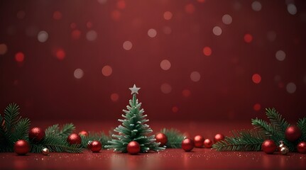 Christmas background with xmas tree and sparkle bokeh