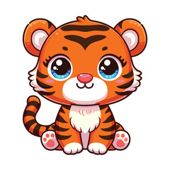 vector colorful Cute Cartoon tiger