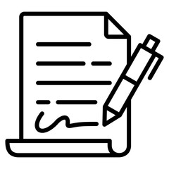 Contract  Icon Element For Design