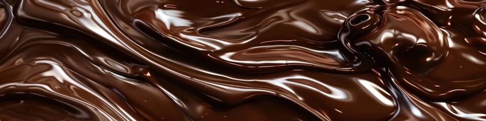 A seamless pattern of chocolate liquid texture, showcasing the intricate swirls and textures...