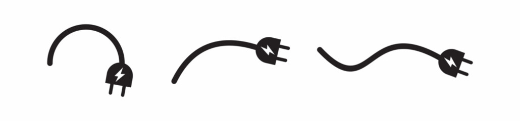 set of electric wires vector illustration