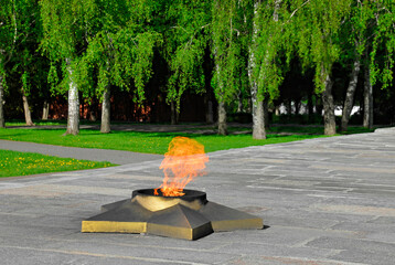 Eternal flame in the memorial park