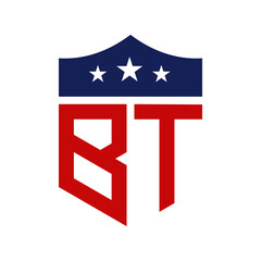 Patriotic BT Logo Design. Letter BT Patriotic American Logo Design for Political Campaign and any USA Event.