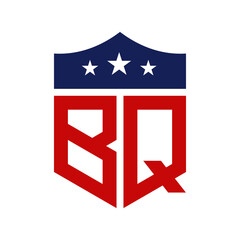 Patriotic BQ Logo Design. Letter BQ Patriotic American Logo Design for Political Campaign and any USA Event.
