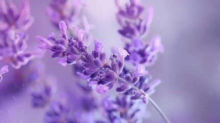 Fototapeta premium Timeless and delicate, a close-up of a lavender floral tattoo, representing calm and serenity, portrayed with precision on an uncluttered background