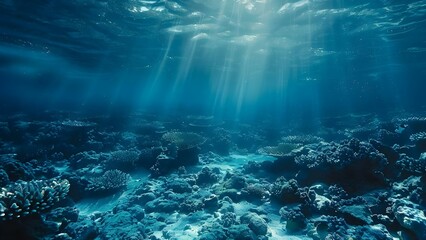 Obraz premium Exploring the Enigmatic Beauty of the Deep Blue Ocean. Concept Marine Life, Underwater Photography, Oceanic Wonders, Deep Sea Exploration, Submerged Treasures