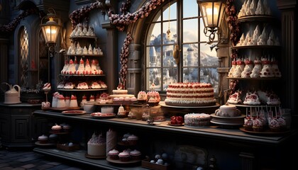 Cake shop in the old town of Gdansk, Poland