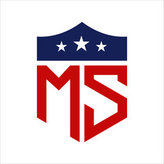 Patriotic MS Logo Design. Letter MS Patriotic American Logo Design for Political Campaign and any USA Event.