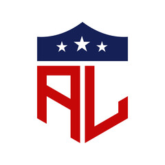 Patriotic AL Logo Design. Letter AL Patriotic American Logo Design for Political Campaign and any USA Event.