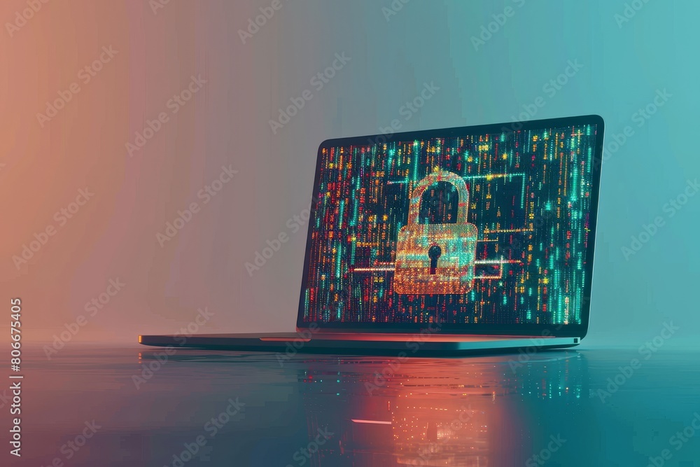 Poster enhance network security with advanced cyber safeguards, including secure transactions, malware prot
