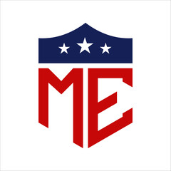 Patriotic ME Logo Design. Letter ME Patriotic American Logo Design for Political Campaign and any USA Event.