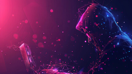 Anonymous hacker at the laptop, an enigmatic individual behind a computer screen, conducting cyber activities