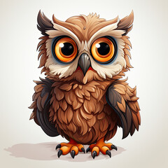 Fototapeta premium Watercolor Sage owl, clipart Illustration, Generative Ai