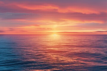 Naklejka na ściany i meble Golden sunset illuminating ocean waves and foamy surf