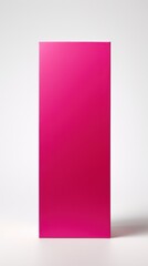 Magenta tall product box copy space is isolated against a white background for ad advertising sale alert or news blank copyspace for design text photo 