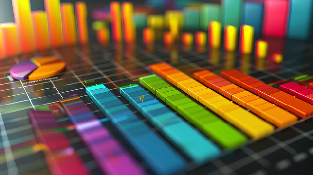 A radial bar chart displaying key performance indicators (KPIs) across different business units or departments  - Powered by Adobe