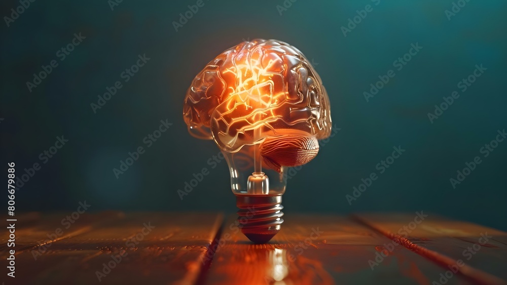 Aufkleber visual representation of a brain stuck in a cycle of generating ideas. concept brainstorming, creati
