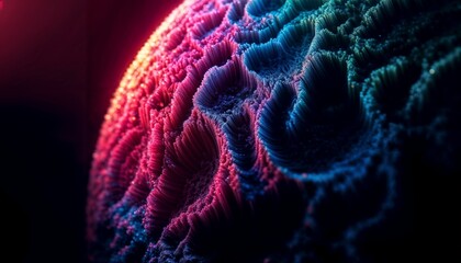 Vibrant Colorful Object in Darkness