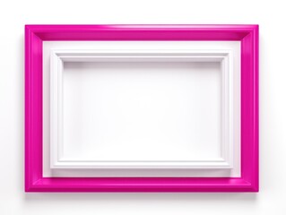 Magenta traditional rectangular frame on white background design for headline logo or sale banner blank copyspace for design text photo website web 