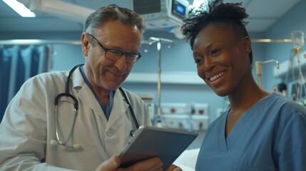 Healthcare Professionals Using Tablet