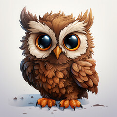 Fototapeta premium Watercolor Sage owl, clipart Illustration, Generative Ai