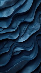 Stylish Abstract Wallpaper with Blue and Gray Wavy Design