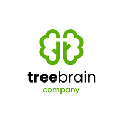 Tree brain icon symbol vector logo template