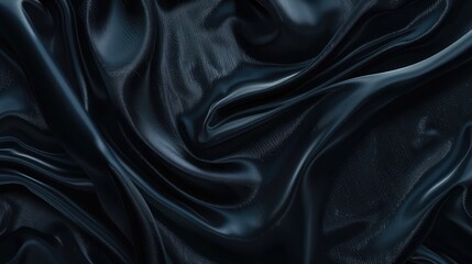 Dark surface with reflections. Smooth minimal black waves background. Blurry silk waves. Minimal soft grayscale ripples flow,Abstract black wave background with intricate texture pattern for design