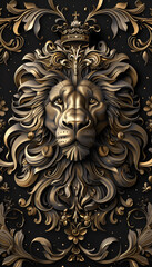 golden lion head