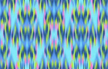 Design Textile ikat wave abstract geometric ikat, design ikat vector for background, wallpaper, carpet, wrapping, fabric, textile fashion wearing.