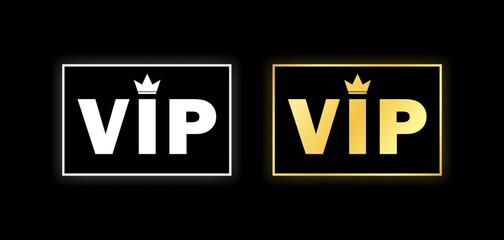 VIP banner icons. Flat style. Vector icons