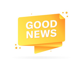 Good news banner icon. Flat style. Vector icon