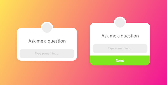 Ask Me Question Mockup Page. Social media. Flat Style. Vector icons