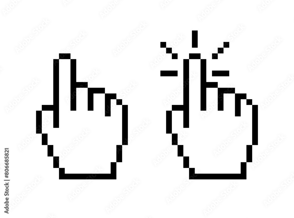 Poster mouse cursor icons. linear style. vector icons