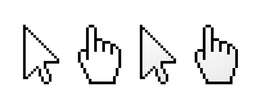 Cursor mouse icon set. Linear style. Vector icons