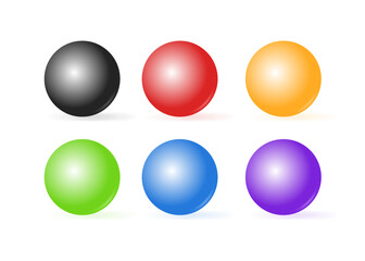 Gradient Balls Icon Set. Coloured balloons with a voluminous effect. Flat Style. Vector icons