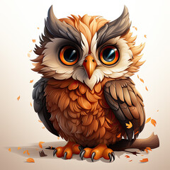 Fototapeta premium Watercolor Sage owl, clipart Illustration, Generative Ai